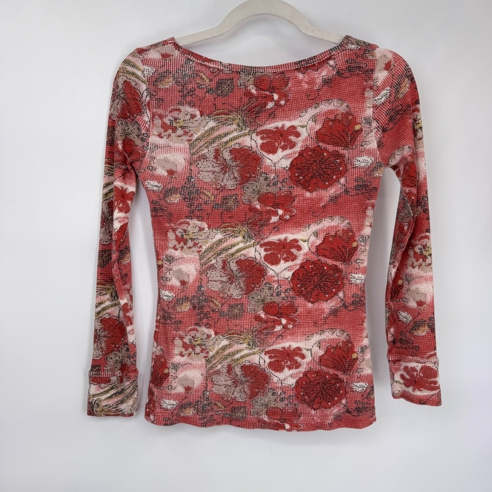 The North Face Thermal Top Womens XS Red Floral Cotton Blend Hiking Camping - Picture 6 of 13